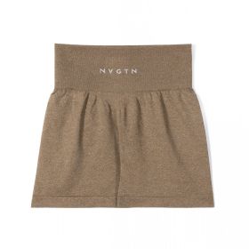 Nvgtn Seamless Pro Shorts Spandex Shorts Woman Fitness Elastic Breathable Hip-lifting Leisure Sports Running (Color: Mocha, size: M)