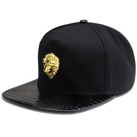 Hot selling original American lion's head iron label hip hop flat cap baseball cap cross-border supply map (colour: black)