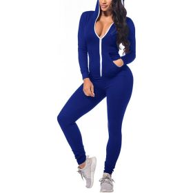 Women's Autumn and Winter New Hot Sale Sports Jumpsuit Yoga Clothes (Color: Blue, size: S)