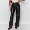 Brown PU Leather Pants For Women High Waist Solid Pocket Brown Women's Pants 2021 Autumn Winter Fashion New Trousers Female